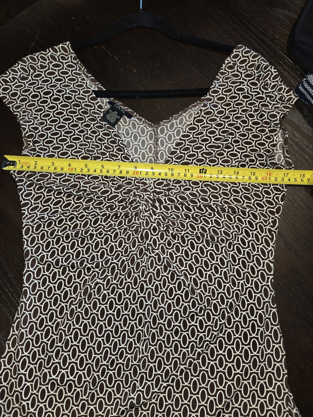 GNW Vintage Geometric Print Faux Wrap Dress - Picture 6 of 6